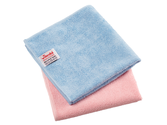 Vileda Professional MicroTuff Microfiber Cloths - 14 Length x 14 Width -  5 / Pack - Absorbent, Durable, Hygienic - Red - Kopy Kat Office